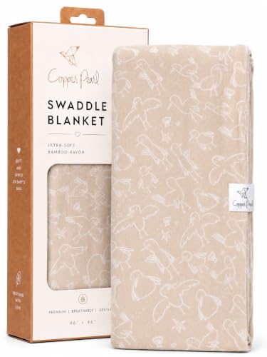 Image of Copper Pearl Swaddle Blankets for Newborns | Soft Stretchy Receiving Blankets for Boys and Girls | Large 46 x 46 Inch Baby Blankets | Lightweight and Breathable Swaddles | Sandy