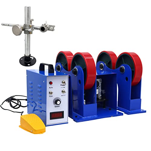 INTSUPERMAI Turning Rolls Linkage Roller Welding Tank Turning Rolls Load Capacity 2200 LB Welding Positioner 110V for 50-600mm Diameter Welding Equipment Support + Welding Torch Stand Gift