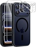 ivencase Magnétique Coque pour iPhone 17 Pro Max avec 2 Verres Trempés et 2 Caméra Protecteur, Compatible MagSafe Dos Anti Rayures Étui Antichoc TPU Bumper Housse pour iPhone 17 Pro Max 6,9