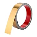 Brushed Metal Trim,Peel and Stick Wall Trim Molding,Stainless Steel Self Adhesive Wall Trim for Mirror Frame, Fireplace and Microwave Gap Filler (Gold,16.4ft x 1.6in)