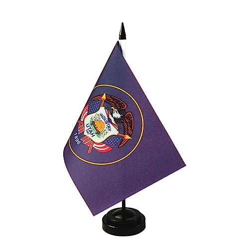Pacote com 2 bandeiras de mesa dos EUA e Utah, 1 bandeira de mesa de Utah, 1 bandeira de mesa americ