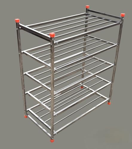 Image of Stainless Steel Shoe Rack, Multipurpose Rack, Multilayer (5 Shelves)