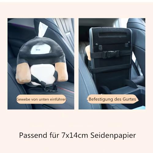 Multifunktionale Luxus-Auto Mülleimer und Aufbewahrungsbox, niedlicher Auto Tissue Box, kreative Tier Cartoon Tissue Box, Auto Heimdekoration Organizer, Hund