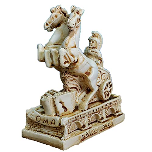 Statues de soldat de Rome antique - Petit cheval de guerre - Sculpture pour reptile d'aquarium - Terrarium - Décoration pour aquarium - Tortue et lézard Cover