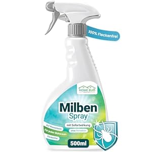 Milbenspray 500ml – Anti Milben Spray gegen Hausstaubmilben, Milbenspray Für Matratzen als effektiver Schutz für Allergiker auch im Umfeld von Hunden und Katzen