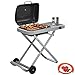 Outsunny Foldable Gas BBQ Grill with Side Table, Portable Gas Barbecue Grill with Folding Trolley, Thermometer, Grease Box, Wheels for Garden Party Camping Picnic Outdoor Cooking, 2.5 kW, Black