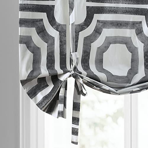 Image of HPD Half Price Drapes Room Darkening Tie Up Curtains 46 X 63 Inch Mecca Printed Cotton Window Roll Up Balloon Curtain for Living Room, Kitchen PRTW-TUD23A-63 (1 Panel), Mecca Steel