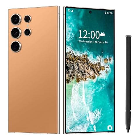 MMY I24 Ultra 5G Unlocked Smartphone,6GB+256GB Fully Unlocked Cell Phone for Android 13, 6.8" Unlocked Cell Phone, 6800mAh, 48MP+108MP Dual Camera/Dual SIM/Fingerprint Lock/Face (Titanium Orange) Cover
