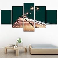 SIGNWIN 5 Panel Canvas Wall Art Light Exposure for Home Decorations Ready to Hang - 60