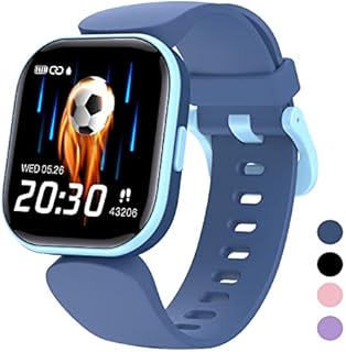 Dwfit Smartwatch Kinder,Fitness Tracker mit Pulsmesser Stoppuhr Fitness Uhr Kinder Uhr Kinder Geschenke Geburtstag für Jungen Mädchen für Android iOS Smartphone (Blau)