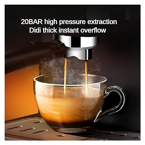 GLJTUO 1,6 L Wassertank Italienische Kaffeemaschine Edelstahlgehäuse Haushalt Kleine Halbautomatische 20-Bar-Hochdruckextraktion Home – Bild 6