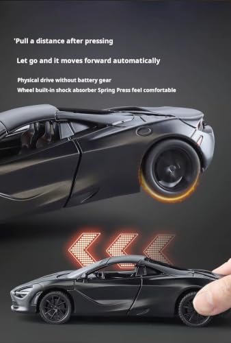 Image of 1:32 Scale McLaren 720s Convertible Alloy Pickup Car Toy Metal Pull Back Diecast Car with Openable Door and Sound Light, Gifts Toys for Kids【White】