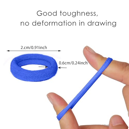 Image of Diversa Cotton Mini Rubber Bands Elastic Hair Ties, Small Baby Hair Bobbles Ponytail Holder for Kids Girls & Women, 2.5 cm in Diameter, Pack of 100 (Blue)