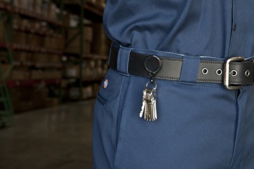 KEY-BAK Porta-chaves retrátil MINI-BAK com cordão de nylon de 91 cm, clipe de cinto de aço, anel div