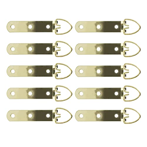 Image of D Ring Picture Hangers 90mm x 15mm Hardware Assortment Kit, for Home Decoration Hanging Clock Paintings Artwork Creative Picture Frame Photo Hanging Solutions Gold Tone 10pcs