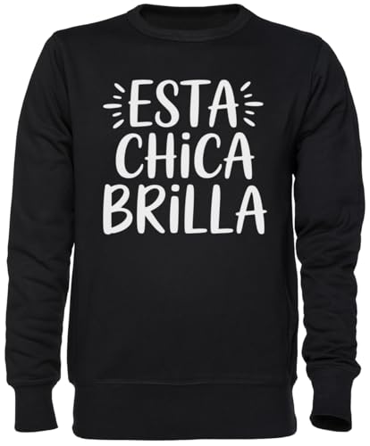Sweat-shirt Esta Chica Brilla noir idéal pour vos sorties urbaines
