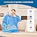 NORD ECO Wearable Blanket Hoodie, Oversized Sherpa Fleece Sweatshirt Blanket with Giant Pockets & Sleeves for Adult, Cozy Hooded Blanket, Winter Gift for Women, Blue