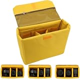 lvifloae Inserto per fotocamera per zaino Organizer Borsa protettiva Borsa per inserto per fotocamera impermeabile Custodia interna antiurto per fotocamere reflex Obiettivi Flash (l)