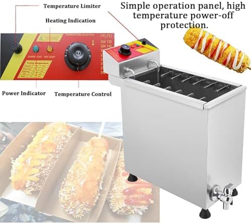 25L Electric Deep Fryer for Corn Dogs, Professional Snack Maker, High Capacity Korean Style Fryer, 110V, Ideal for Parties & Events, Commercial Use