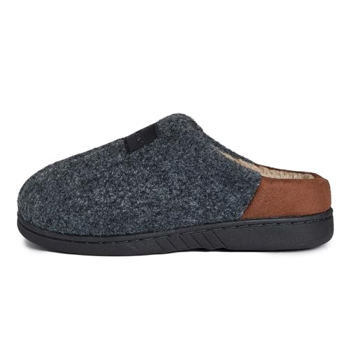 Image of Lucky Brand Boys Micro Suede Sherpa Clog Slippers Warm Plush Lined Indoor Outdoor Slip On House Shoes Cozy Kids Winter Clogs