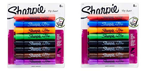Sharpie 22480PP Flip Chart Markers, Bullet Tip, Assorted Colors, 16 Markers