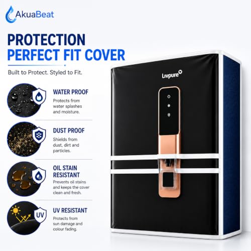 Image of Water Purifier Cover Compatible with Nova WS RO+UV - Dustproof, Waterproof & Oil-Resistant Cover, Transparent Front, Velcro Closure - Wall Mounted & Table Top