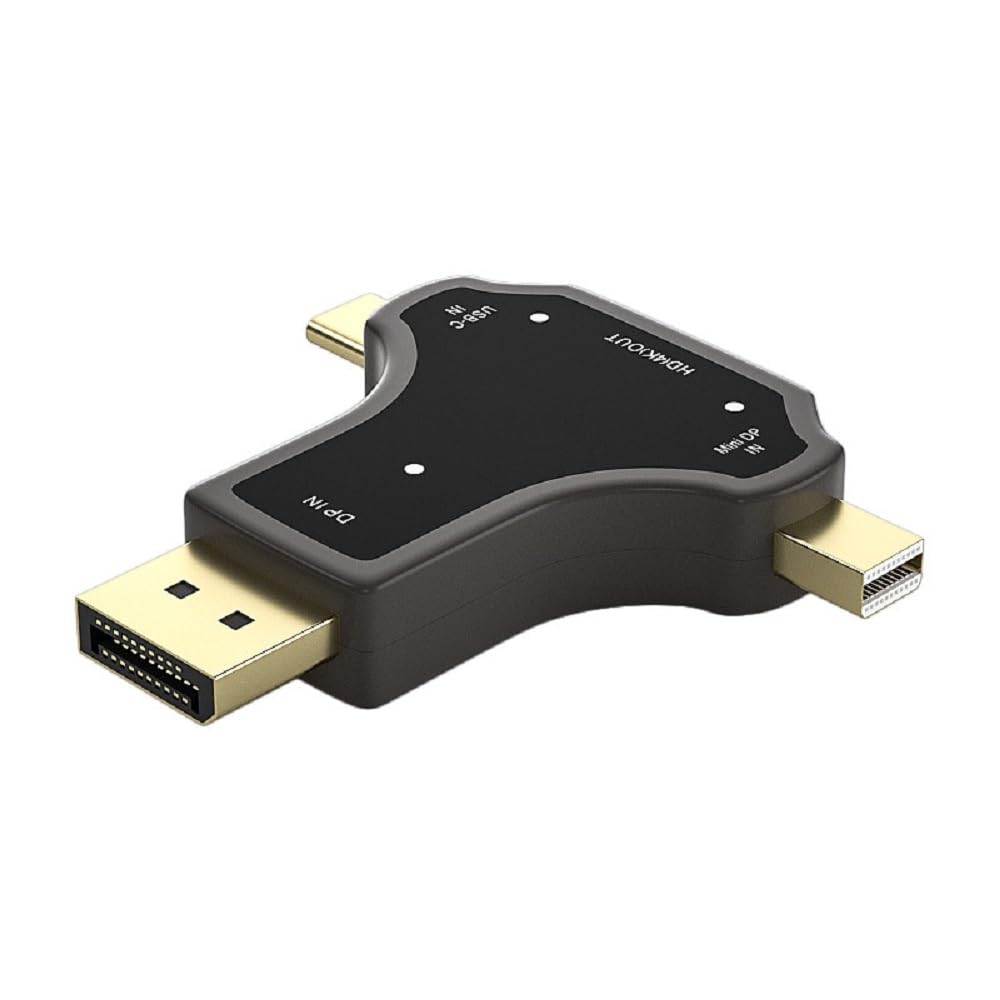 suckoo Replacement Displayport Mini DP TYPEC to HDMI Converter 3 in 1 4K30HZ Compatible Mac Laptop Host Graphics Card USBC DP External HDMI Monitor TV Projector Adapter Cable 1080P