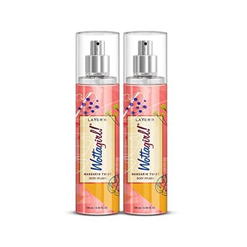 Layer'r Wottagirl Mandarin Twist Body Splash for Women | Long Lasting Fragrance (135ml) (Pack of 2)