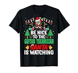 Photo Gallery be nice to the guitar technician santa - christmas maglietta Photo Gallery be nice to the guitar technician santa - christmas maglietta
