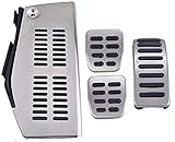 LDJTO Reposapiés de Acero Inoxidable para Coche   , para Volkswagen Polo VW Golf 4 Bora Beetle RSi GTI R32 Fit   , para Audi A3 Seat Pedal Pad (Color: Negro) -Negro