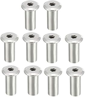 sourcing map M8x20mm Hex Socket Head Insert Nut Screw Post Sleeve Nut for Furniture 10pcs