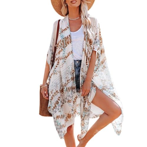Kimono de playa holgado con frente abierto para cubrir el bañador con estilo 2