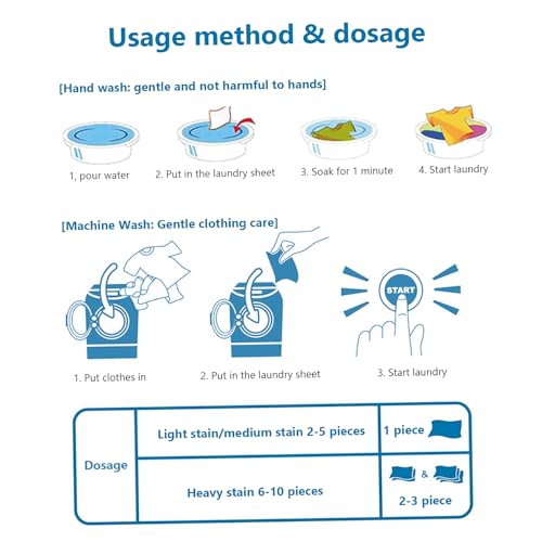 Washing Sheets Detergent, 90 Sheets Deep Stain Removal Laundry Detergent, Portable Laundry Soap Sheet for Home Travel - Image 6