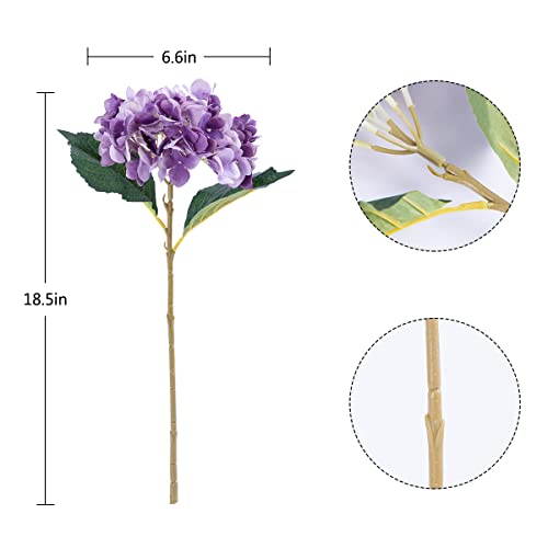 Senseya Artificial Silk Hydrangea Flowers Heads Pack Of 5 Fake Hydrangea 18.5'' Bouquet Single Stems For Wedding, Home Decor, Event, Party Decoration #TOP1