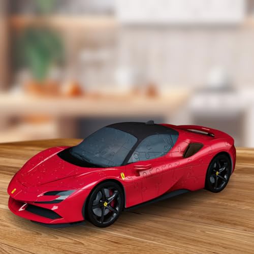 Ravensburger - Puzzle 3D Véhicules - Ferrari SF90 Stradale avec Grille de Construction - A partir de 8 Ans - 108 pièces numérotées à Assembler sans Colle - Accessoire de Finition Inclus - 11576