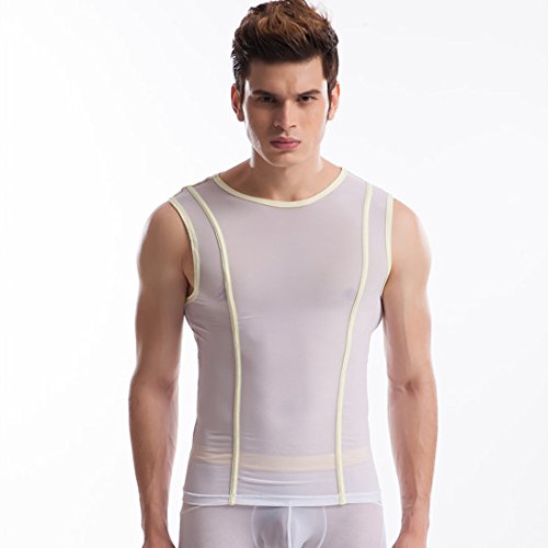 XiaoGao_ Men's tight vest,175 (XL) white