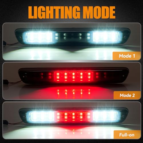 Image of Third 3rd Brake Light LED for 2004-2012 Chevy Colorado, High Mount Rear Brake Lights Assembly for 04-12 GMC Canyon, Waterproof Center Cab Cargo Lamp Stop Light