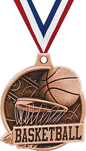 Crown Awards 1.5" Basketball Medal - Bronze Basketball Challenger Award Medals