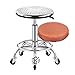 FMHCTN Tabouret pivotant en Acier Inoxydable Robuste réglable en Hauteur avec Housse de siège en Lin, Porteur de 440 LB, Tabouret en métal avec Repose-Pieds pour Salon, Massage, Orange d'usine