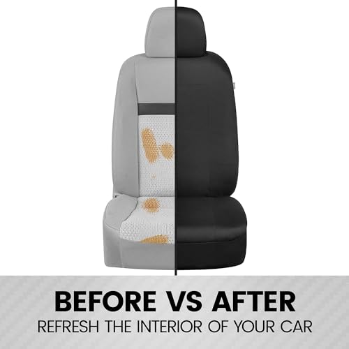 Image of BDK PolyPro 2-Pack Front Car Seat Covers Set in Black /Black - Front Seat Covers for Cars Trucks Vans SUVs Sedans, Easy to Install Front Car Seat Cover Protection, Universal Fit Car Accessories