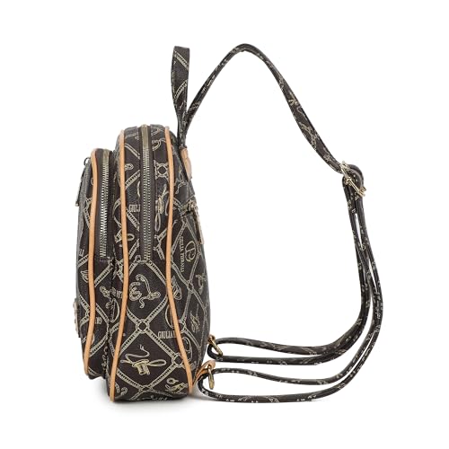 Image of MKP COLLECTION Small Backpack Purse for Women, Giulia Pieralli Designer Pattern Faux Leather Fashion Travel Bag, Elegant Multi-Pocket Ladies Daypack