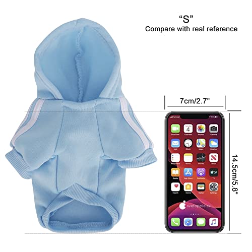 QiCheng&LYS Hundemantel Hund Hoodies Kleidung, Pet Puppy Katze Niedlicher Baumwoll Warm Hoodies Coat Pullover (Blau, S)