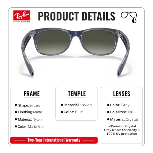 Image of Ray-Ban RB2132 NEW WAYFARER COLOR MIX Square Shaped Sunglasses for Men & Women with Official RAYBAN Eyewear Kit