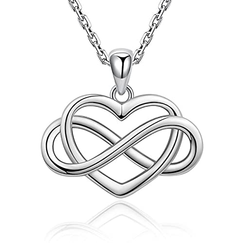 Colliers avec pendentif cœur symbole infini pour femmes bijoux fins chaîne 35cm 5cm