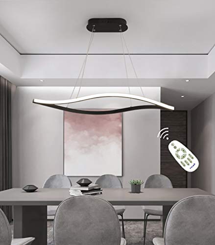 Preisvergleich Produktbild Hängelampe Moderner LED Pendelleuchte Restaurant Licht Esstisch Kücheninsel Hängelleuchte Arbeitszimmer Büro Schreibtisch Kronleuchter Deckenleuchte aus gebogenem Aluminium Creative Höhenverstellbar