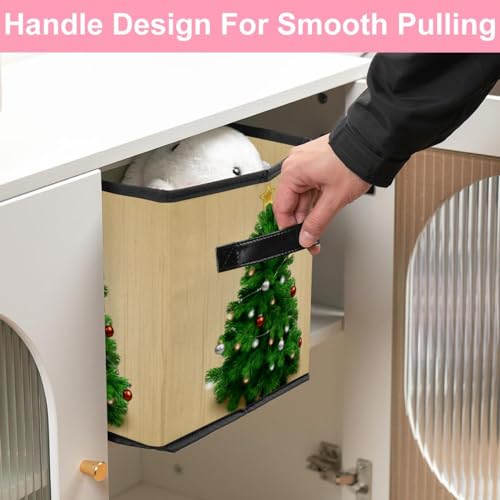 Panier de rangement pliable cube avec poignées robustes pour textile et linge de maison - 7