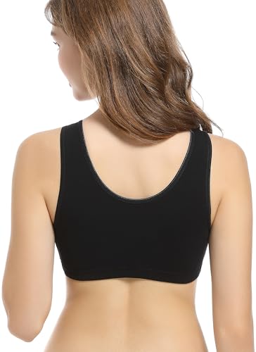 Image of CAKYE 3 Pack Cotton Maternity Nursing Bras Breastfeeding Sleep Bralette