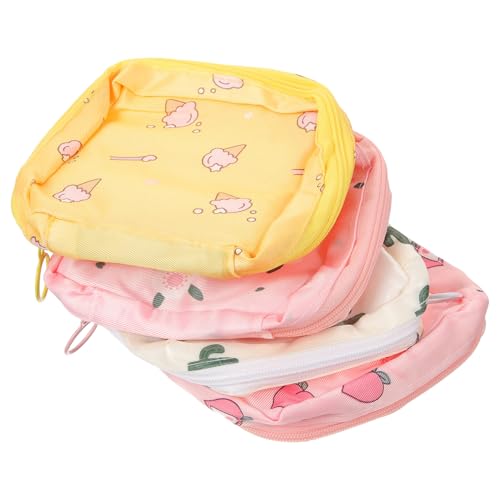BELLIFFY Bolsa Menstrual Portátil 4 Unidades Diseño Adorable, Tela Sin Olor, Organizador De Toallas Sanitarias Para Viaje y Uso Diario, Práctica Para Almacenamiento Femenino