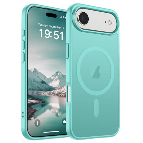 Image of SUPFINE Magnetic for iPhone Air Case (Compatible with MagSafe)(Military Grade Drop Protection) Slim Translucent Matte Shockproof with Anti-Fingerprint Phone Cover for 17 Air,Blue Green