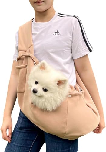 Neakarfer犬 抱っこ バッグ 小型くい 散歩 お出かけ ット 猫 小型犬 ポケット付き 斜めショルダー 猫ペットリュック 秋冬ショルダー斜めショルダー猫犬の犬用 品物 (M,カーキ)